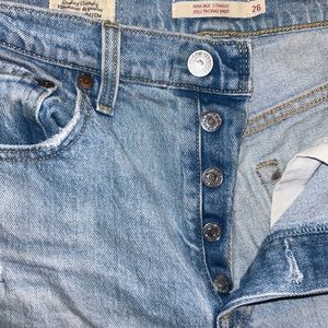 Levi’s Ribcage Straight Distressed Denim